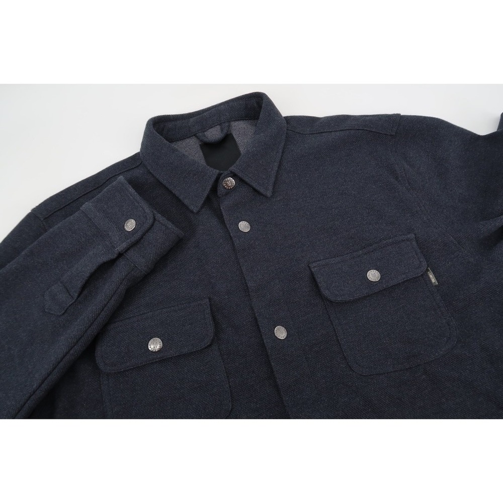 Linksoul Wyeth Shacket Shirt Jacket Mens Large Navy Heather Snap Button Front